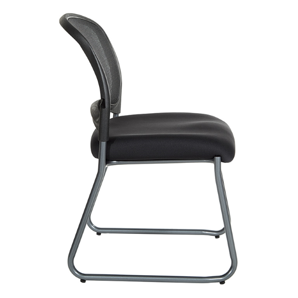Black Mesh Back Sled Base Chair Stacking Chair Titanium Legs