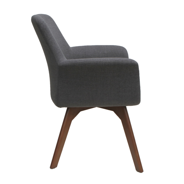 Mid Century Mid Back Reception Guest Chair Wood Legs