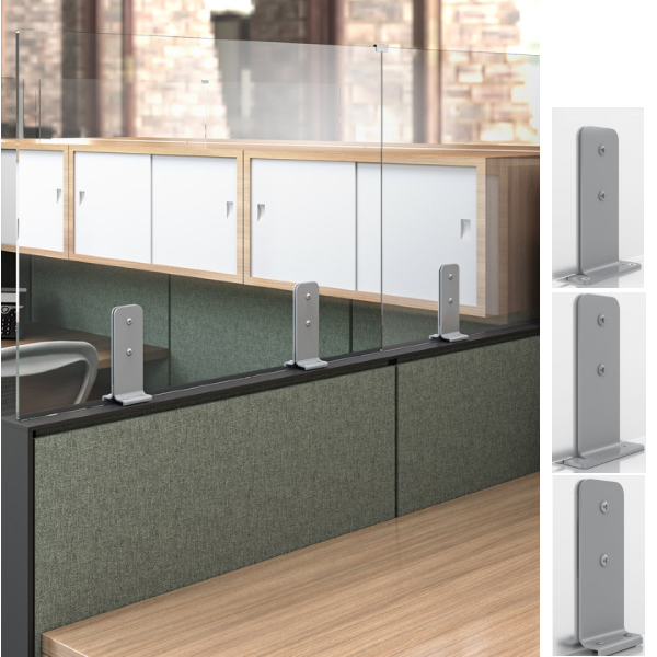 Enwork Skyline Cubicle Topper Plexiglass Screen Mount 24"H