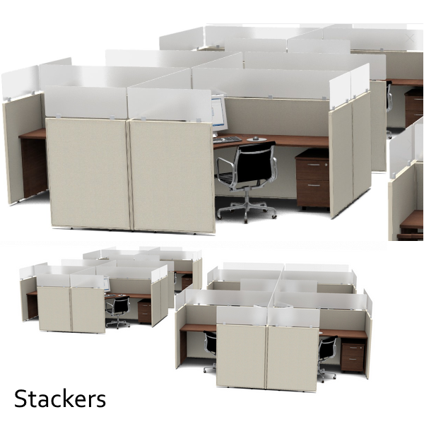 Stackers™ Clear or Frosted Acrylic Cubicle Height Extenders 12 Sizes