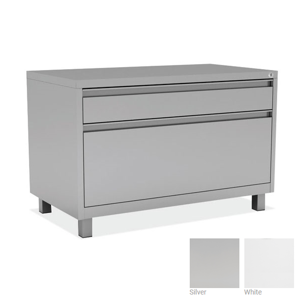 Steel Leg 2-Drawer Box/File Lateral File Cabinet | Steel Filing & Storage