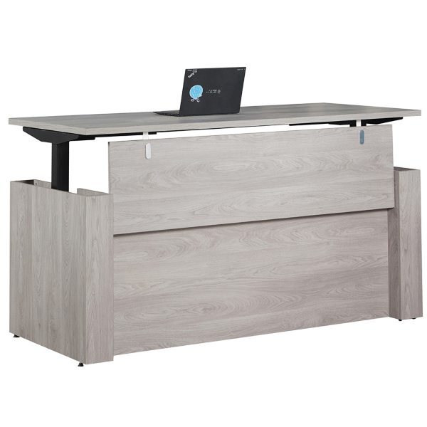 Ultra Premium Height Adjustable Executive Desk Grey Oak