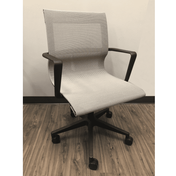 Modern Silver Mesh Swivel Chair
