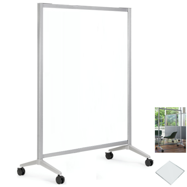 Spry Mobile Clear Office Panel | 6’H x 4’W