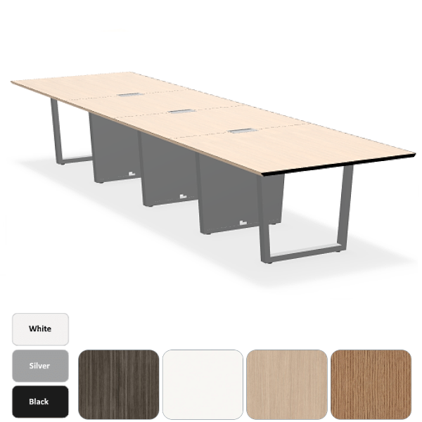 14' conference table with powered legs