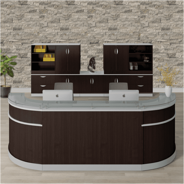 3-piece curved reception desk