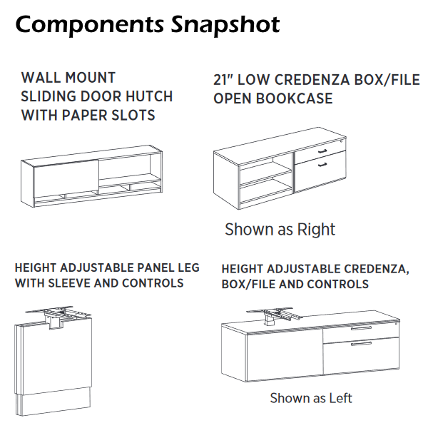 Canvas Height Adjustable Executive Desk & Work Wall Set