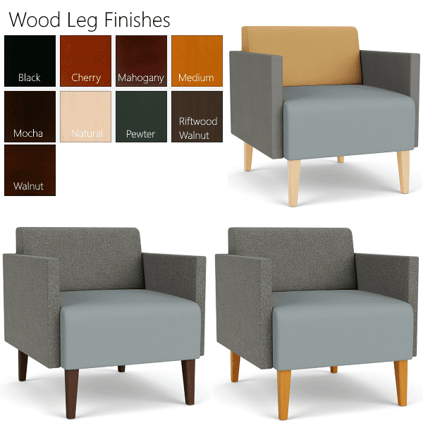 Luxe Guest Chair Wood Leg Finishes
