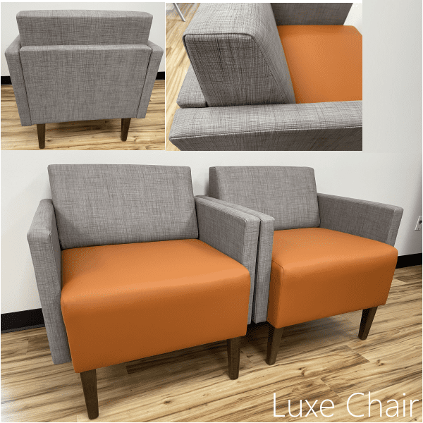 Luxe Upholstered Guest Chair Wood Legs Facing AW Office Furniture