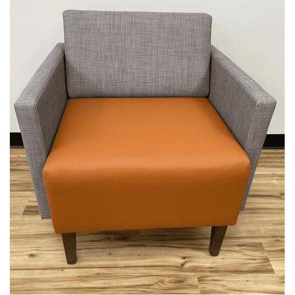 Luxe Upholstered Guest Chair with Wood Legs Facing AW Office Furniture