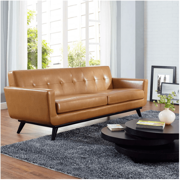 Engage 3-Seat Sofa | Tan Leather | In-Stock Designer Office Sofa