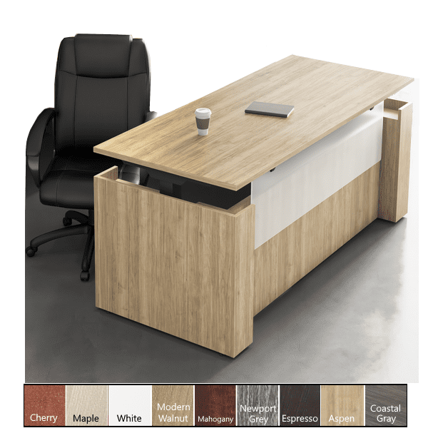 Frosted Acrylic Height Adjustable Executive Casing Desk