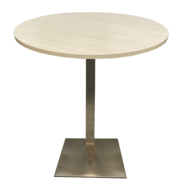 Round Bar Table with Square Disc Base