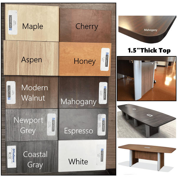 Performance 14' Elliptical Leg Boat Shaped Conference Table