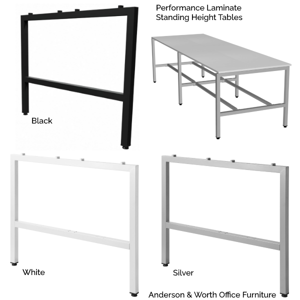 PLT 10' x 4' Standing Office Huddle Work Table Steel ULegs