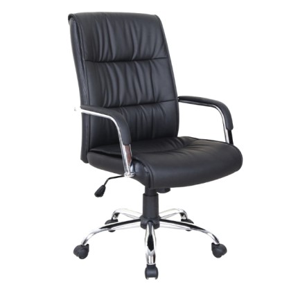 Tate Black + Chrome Executive Swivel Chair | Dallas Seating