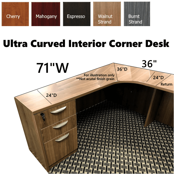 corner desk curved