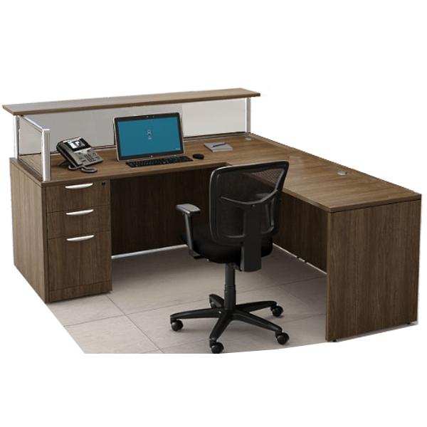 Modern Walnut Reception Desk