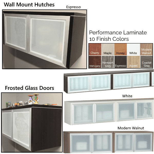 Wall Mount Frosted Glass Door Hutch