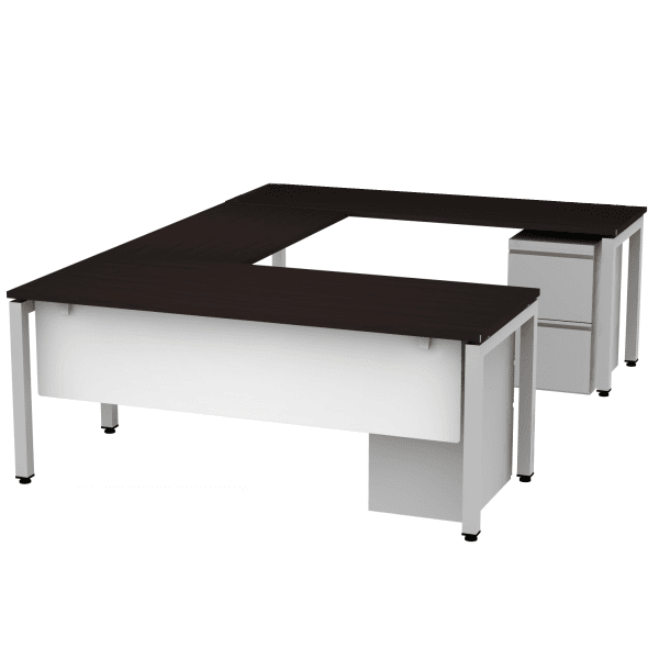 Steel U-Leg Desk with two storage pedestals