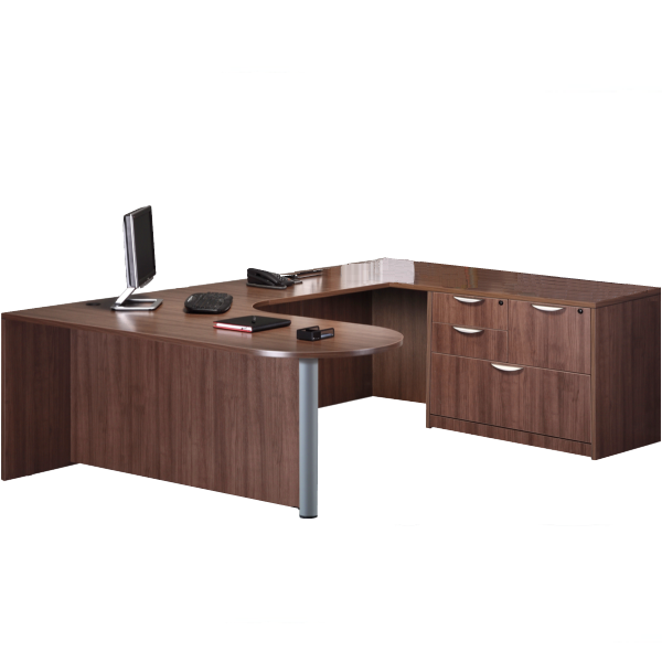 Bullet Shaped Interior Curved Executive Desk