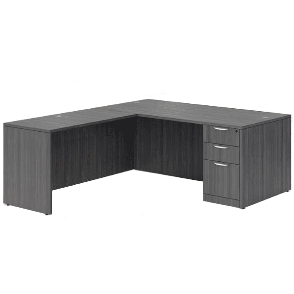 Coastal Gray L-Shape Desk
