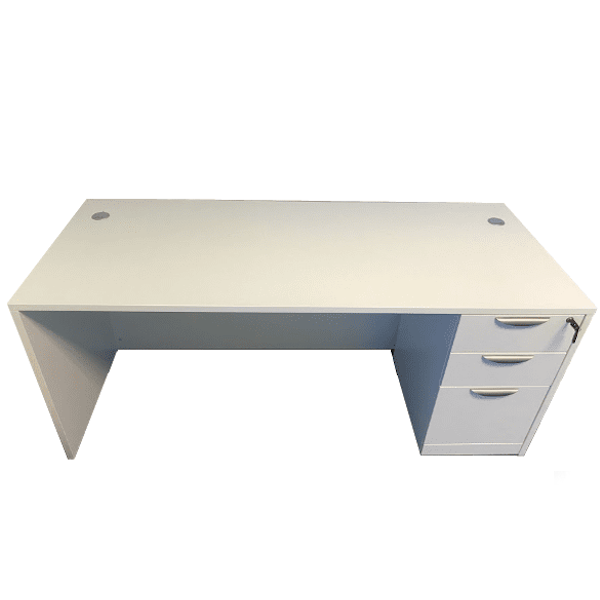 Single Pedestal White Desk