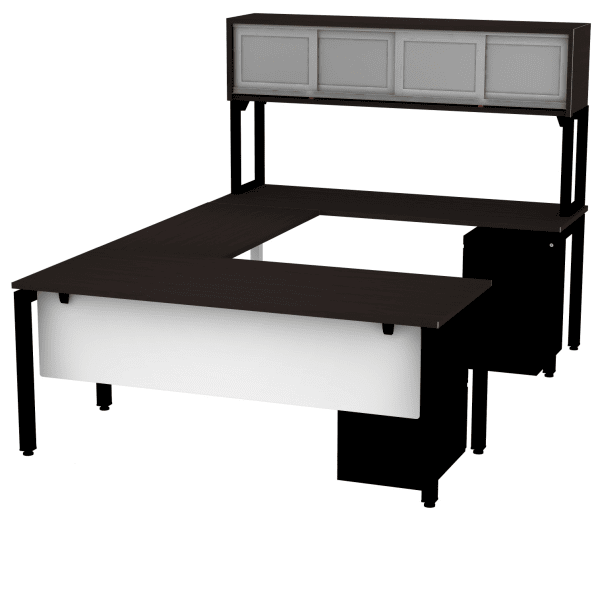 Steel U-Leg Desk with Storage Hutch