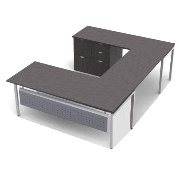 Modern Steel Modesty U-Shape Desk