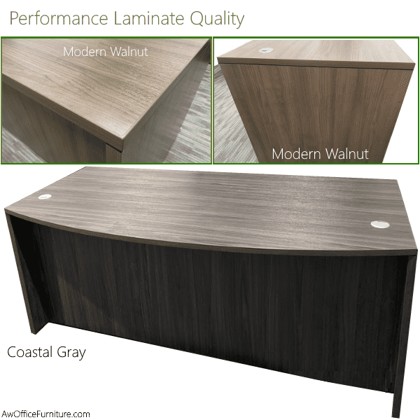 Bow Front Desk Features - Office Source - Performance Laminate