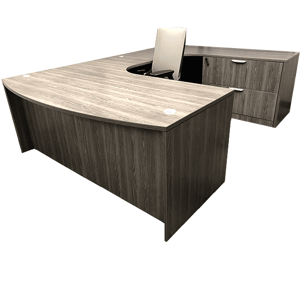 Curved Bow Front U-Desk with Curved Credenza