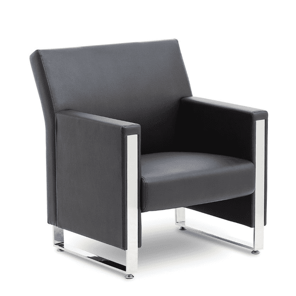 Modern Chrome Trim Lounge Chair