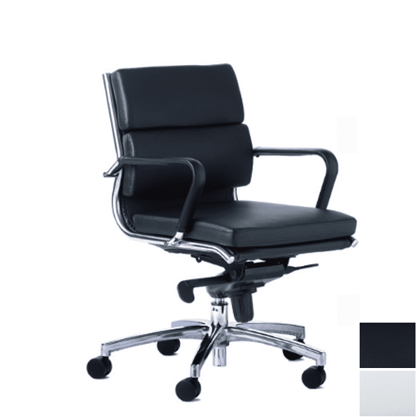 Black Modern Mid Back Swivel Chair