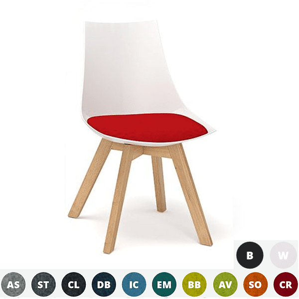 Curved White Poly 4-Leg Chair