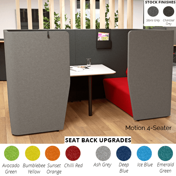 Seating Booth - Gray Fabric with Seat Covers