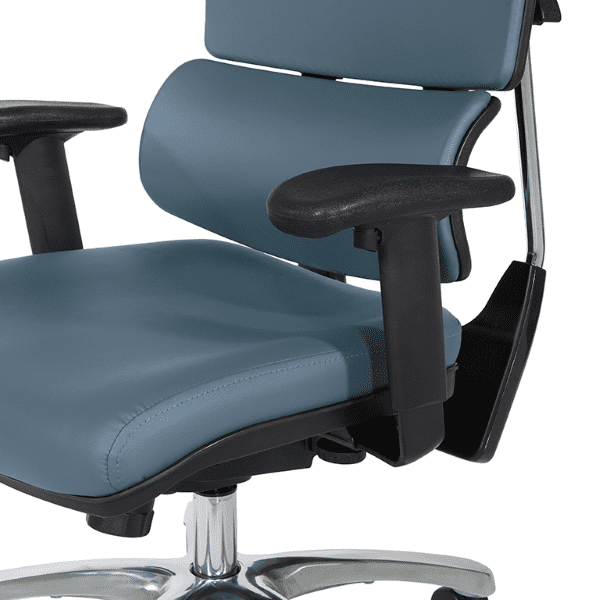 antimicrobial leather executive chair - closeup