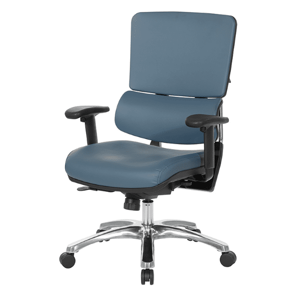 antimicrobial leather executive chair - blue