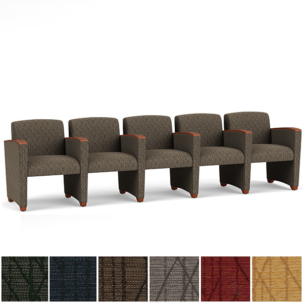 5 Person Fabric Reception Seating Set