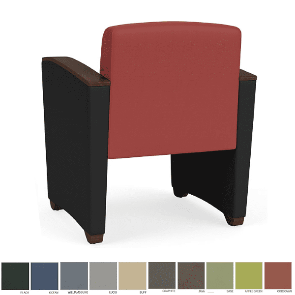 Savory Two-Tone Vinyl Reception Lobby Chair- Grade 2 - Rear