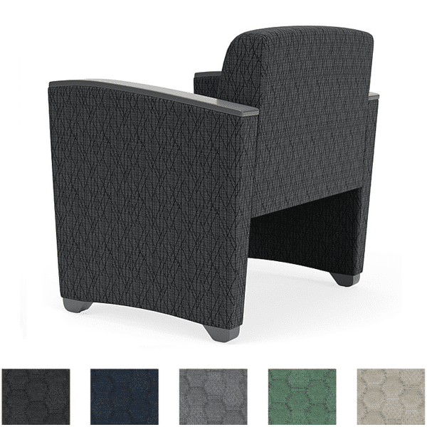 Nocturnal Gray Fabric Guest Chair - Rear