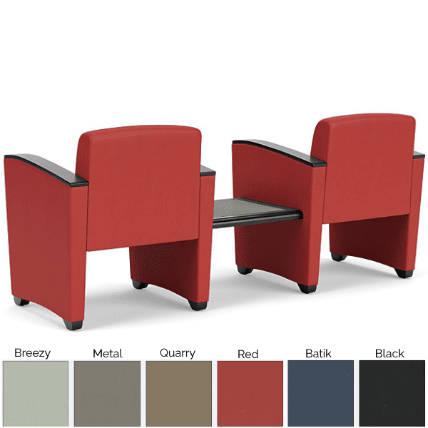 2 Person Vinyl Lobby Seating with Table - rear