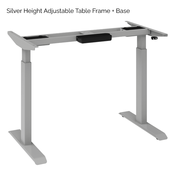 Lonestar Height Adjustable Base - 2-Stage 2-Leg Base with Programmable Control - Silver