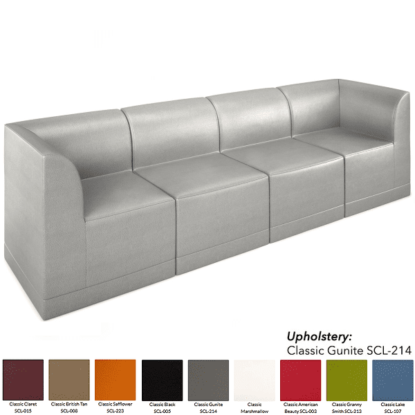 Gray Sofa - Large Modular Leather Sofa