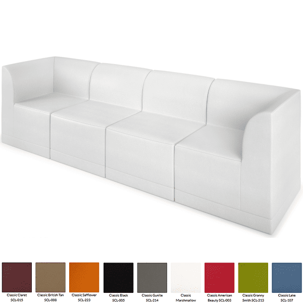 Large Modular Leather Sofa - white