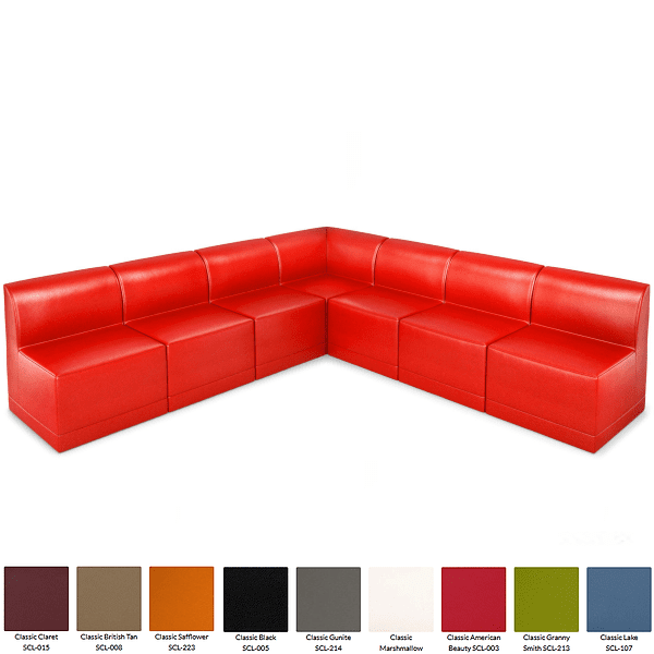 Modular L-Shaped Sofa - red