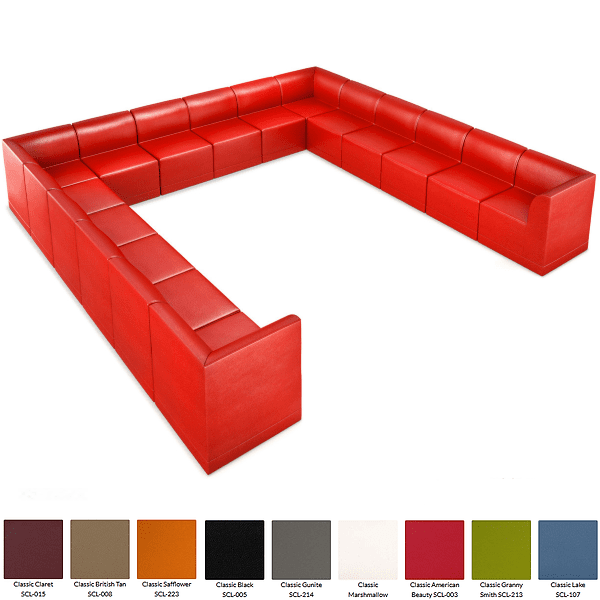 U-Shaped Sofa for 14 - red