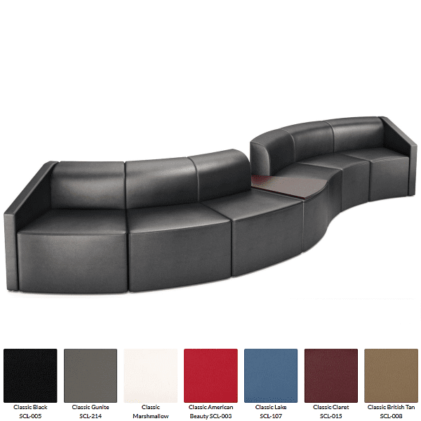 Curved Reception Hospitality Public Seating - black