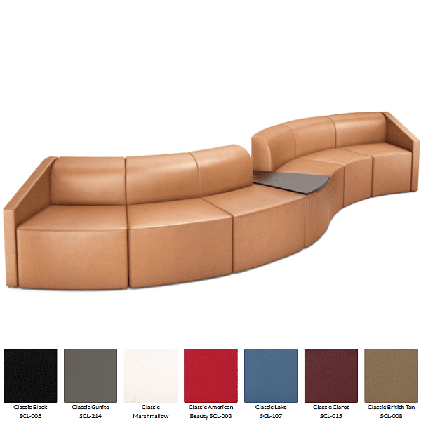 Curved Reception Hospitality Public Seating - tan