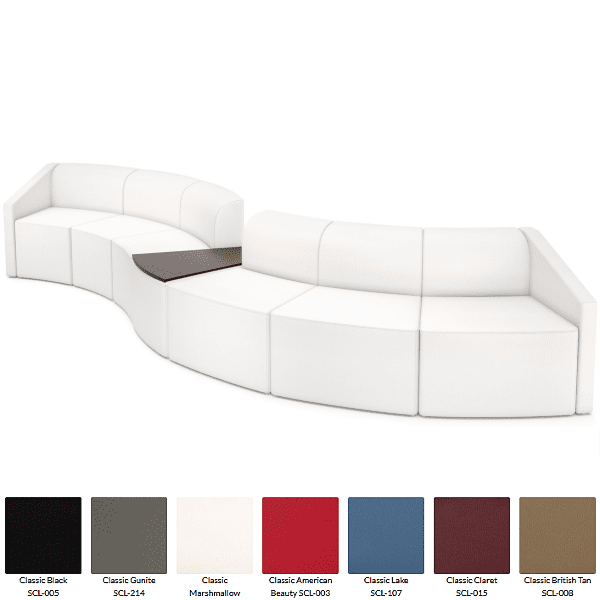 Curved Reception Hospitality Public Seating - white