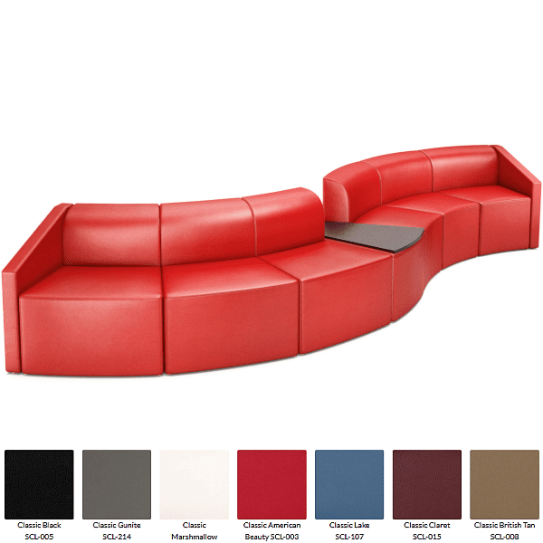 Curved Reception Hospitality Public Seating - red